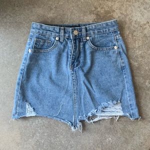 Denim high waisted skirt